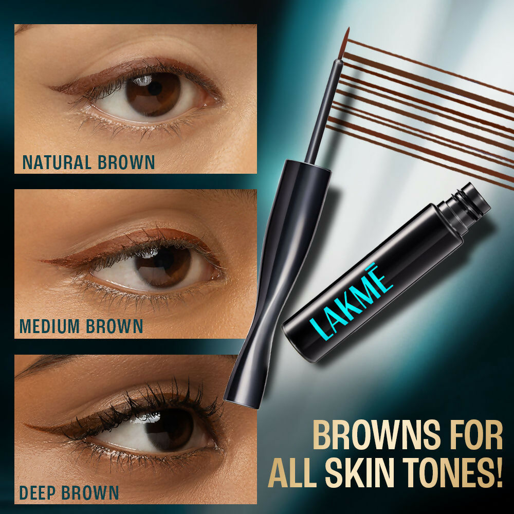 Lakme 9 To 5 Eyeconic Liquid Eyeliner - Deep Brown | Grocsy