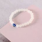 NVR Men & Women Evil Eye Crystal Elasticated Bracelet