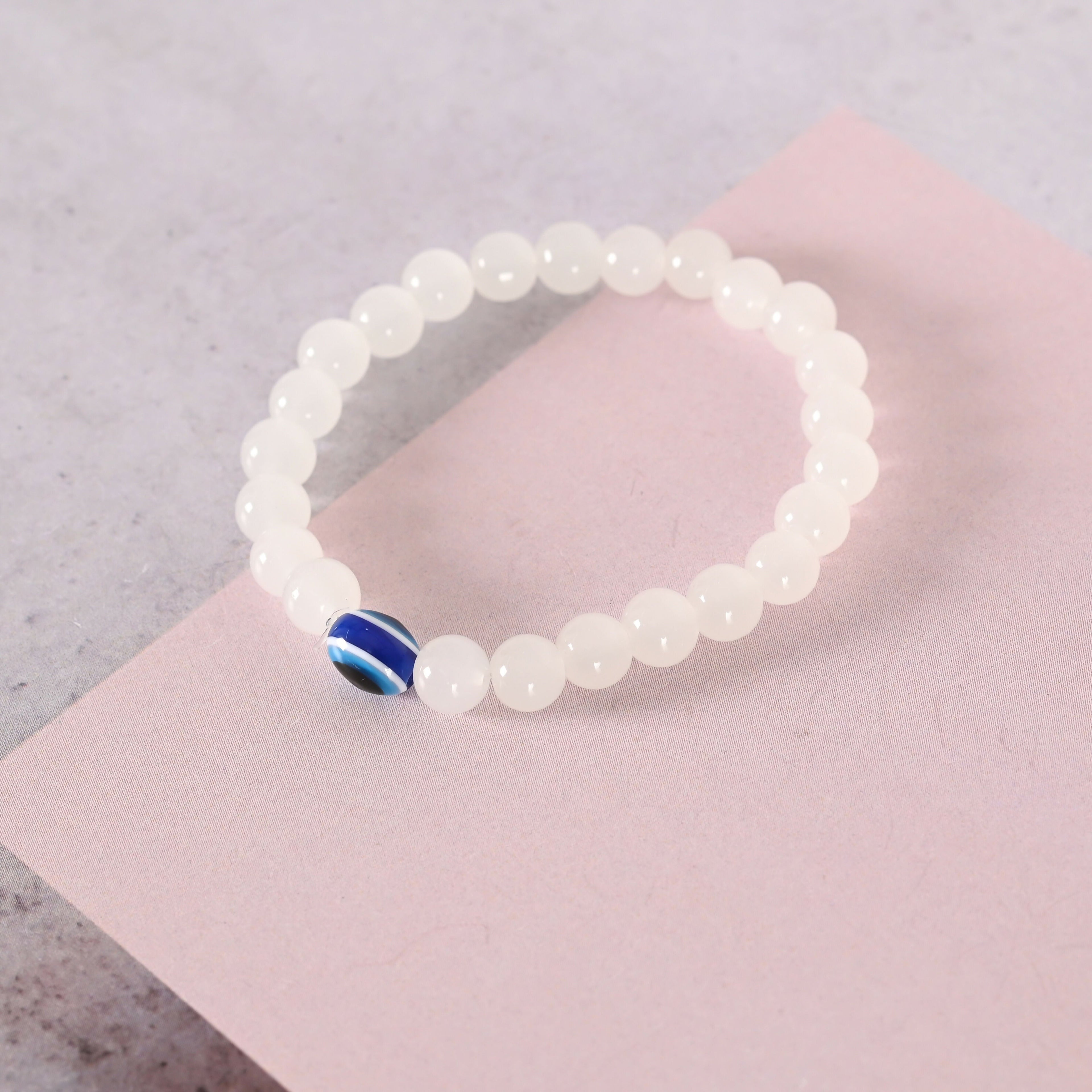 NVR Men & Women Evil Eye Crystal Elasticated Bracelet