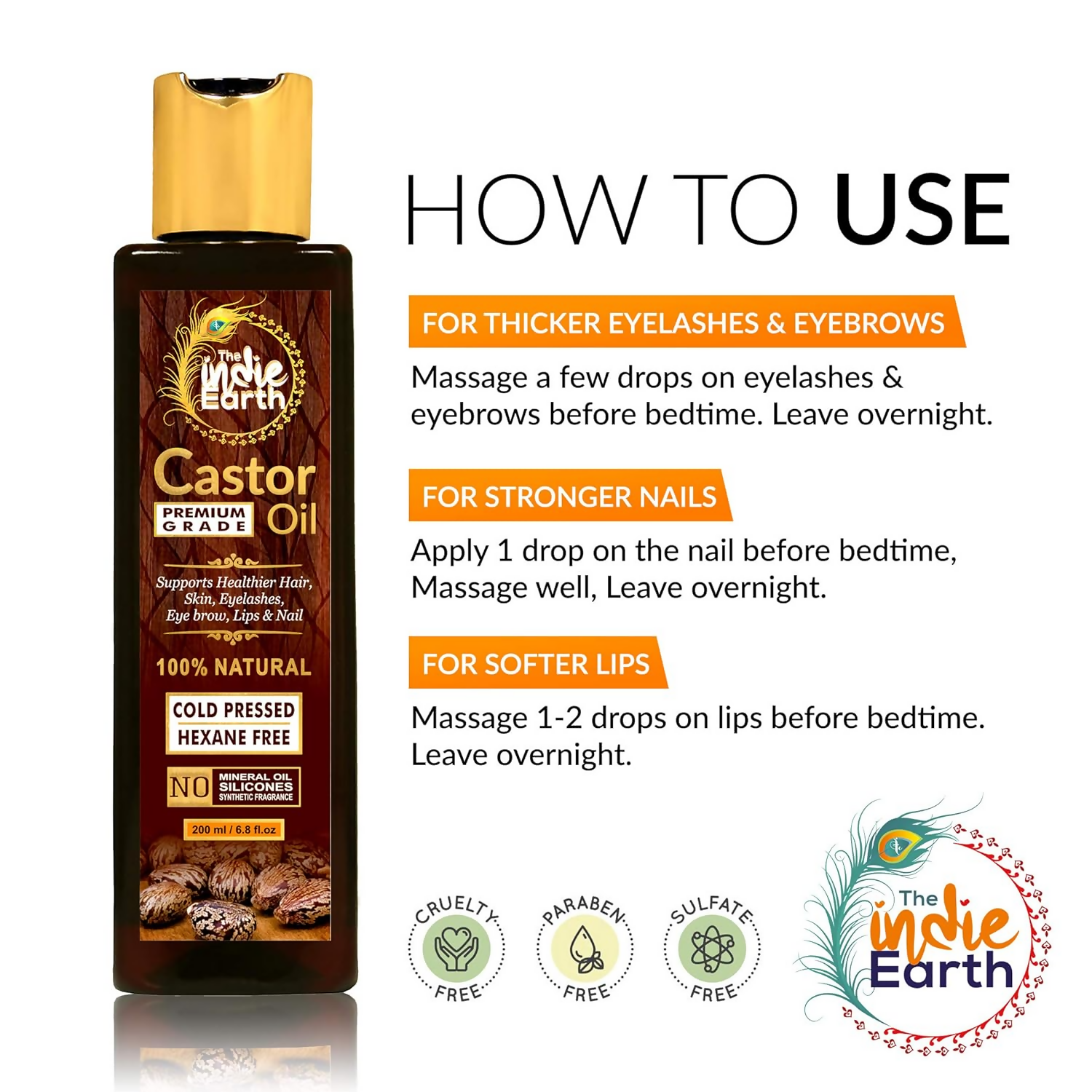 The Indie Earth Premium Grade 100% Pure Castor Oil | Grocsy