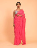 Suta Pink Solid Pure Cotton Saree | Grocsy