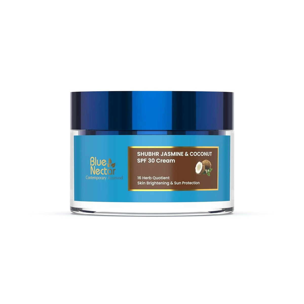 Blue Nectar Shubhr Jasmine & Coconut SPF 30 Sunscreen Face Cream for Plant Based Sun Protection | Grocsy