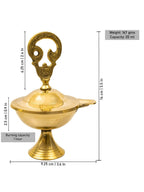 Spillbox Gold-Toned Brass Om Closed Diya Pooja Essential | Grocsy