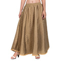 Asmaani Olive Green Color Golden Zari Work Maxi Skirt | Grocsy