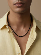 NVR Men's Black Toned Silver plated chain | Grocsy