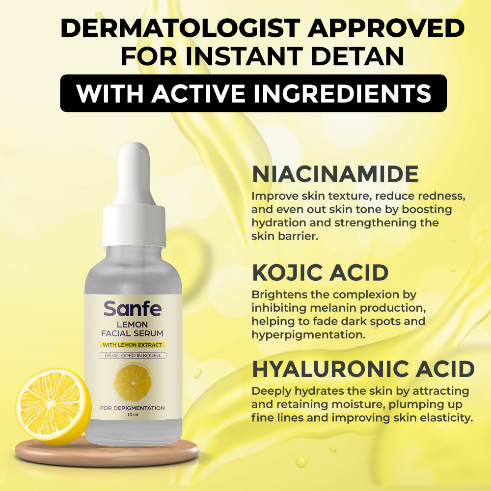 Sanfe Instant Depigmentation Lemon Facial Serum | Grocsy