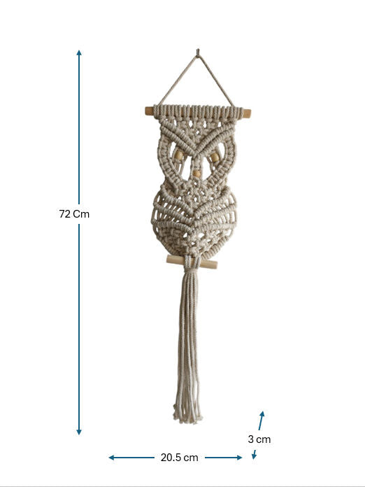 Sun Mun Decors Premium Macrame Owl | Grocsy
