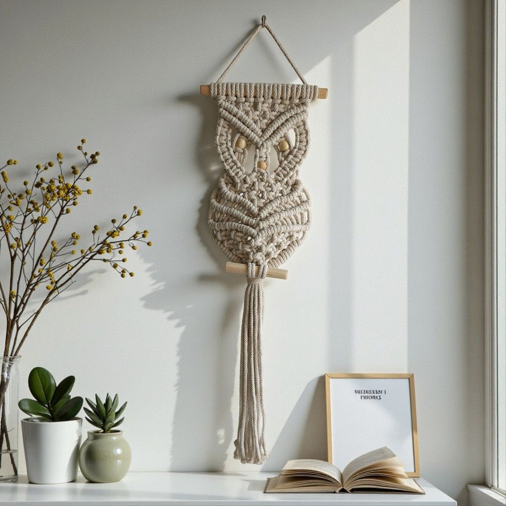 Sun Mun Decors Premium Macrame Owl | Grocsy