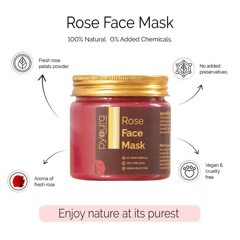 Pyoura Rose Face Mask No Clay Only 100% Pure Rose Petal Powder | Grocsy