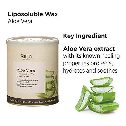Rica Aloe Vera Liposoluable Hair Removal Wax Cream for Arms, Chest, Legs, Back, and Full Body | Grocsy