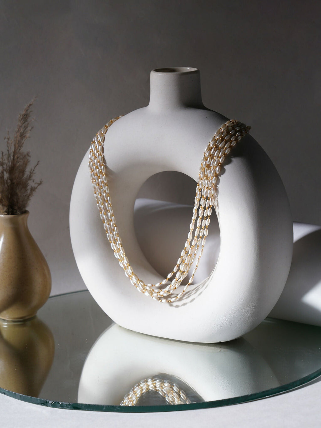 Layered Pearl Neckpiece (Gold) - Ruby Raang | Grocsy