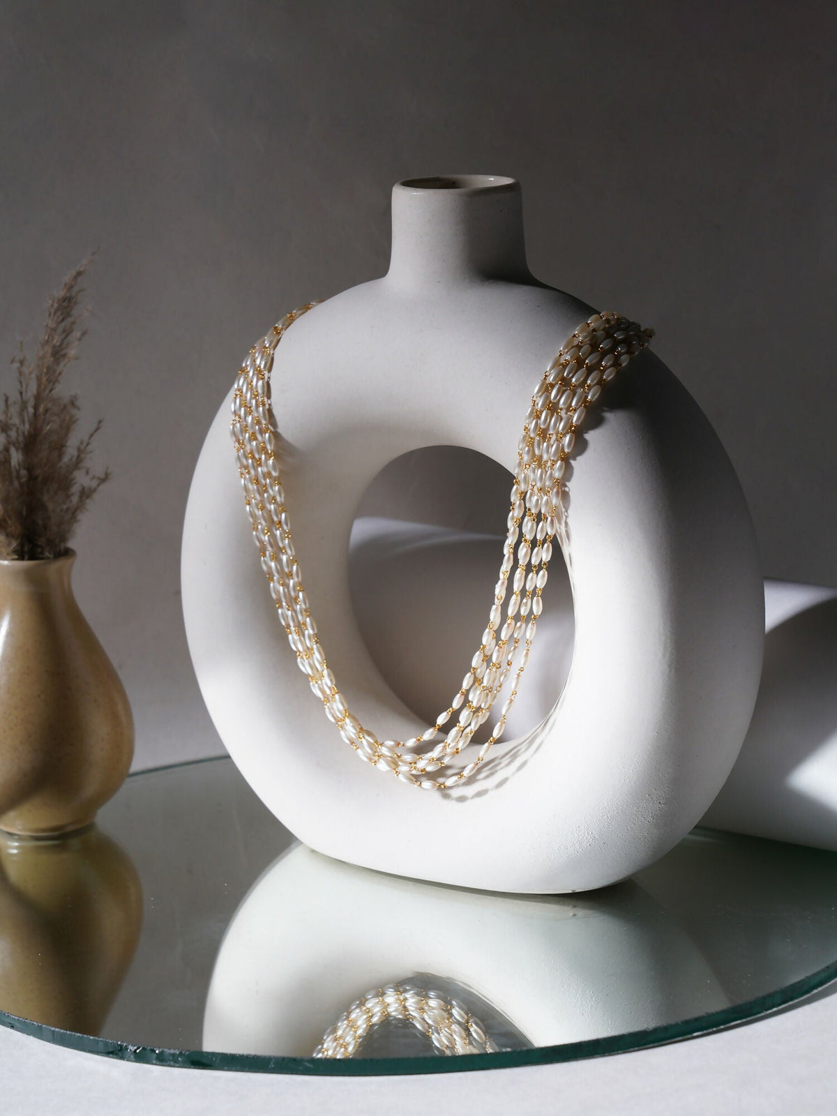 Layered Pearl Neckpiece (Gold) - Ruby Raang | Grocsy