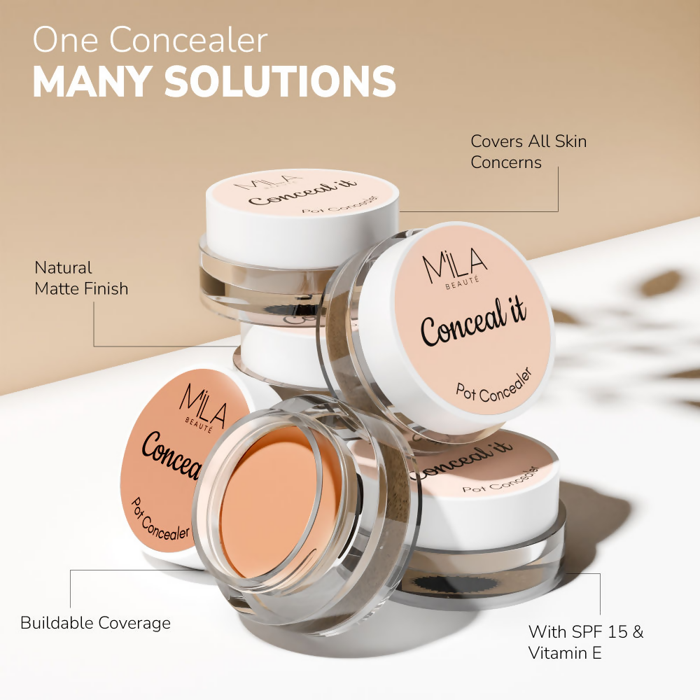Mila Beaute Conceal It Pot Concealer Creamy Matte Finish with SPF 15 - Rich Vanilla | Grocsy