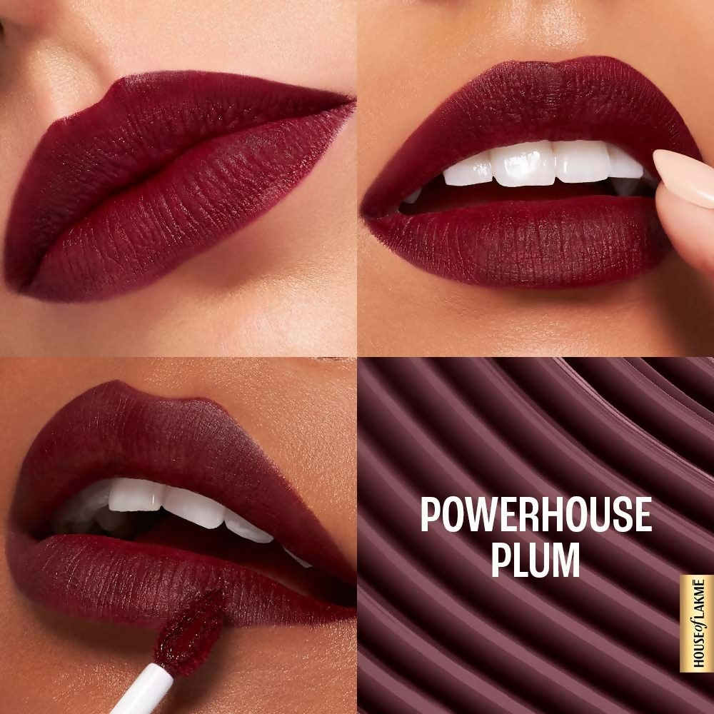 Lakme 9to5 Hya Matte Liquid Lipstick + Hyaluronic Acid - PowerhousePlum | Grocsy