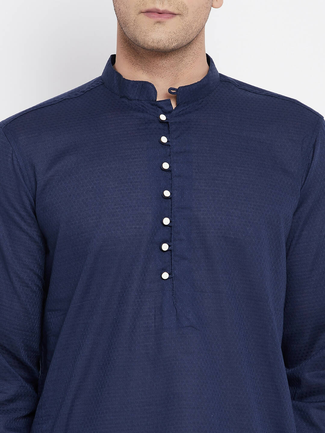 Even Apparels Blue Color Rayon Men's Kurta With Band Collar | Grocsy