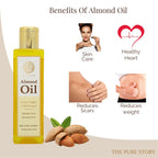 The Pure Story Sweet Almond Oil Pure Cold Pressed For Hair, Skin, Face Care & Massage | Grocsy