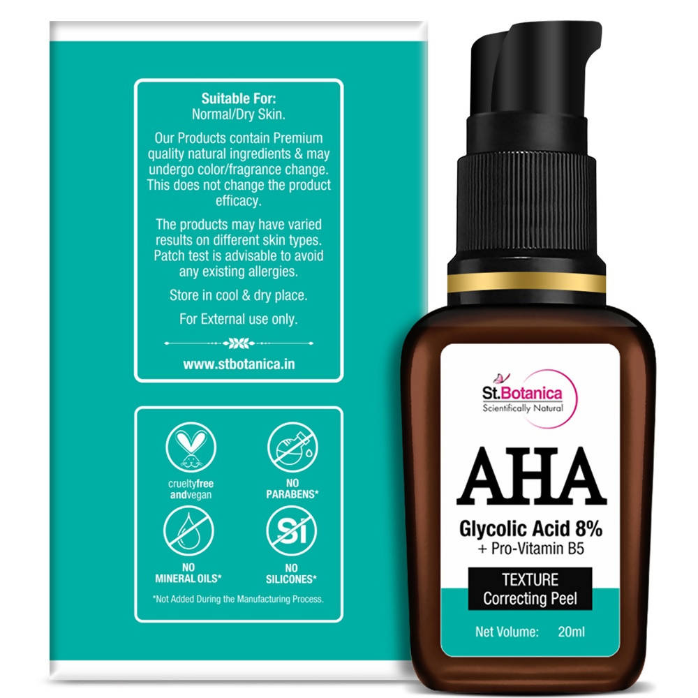St.Botanica AHA Glycolic Acid 8% + Pro-Vitamin B5 Texture Correcting Peel | Grocsy