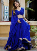 Lehenga Mart Designer Indian Wedding Lehenga Choli-Blue | Grocsy