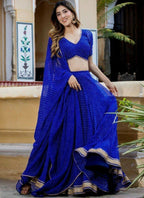 Lehenga Mart Designer Indian Wedding Lehenga Choli-Blue | Grocsy