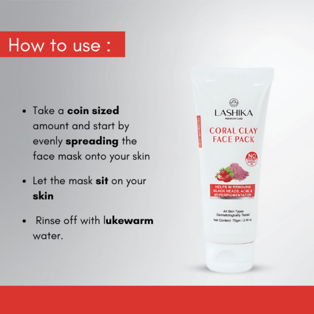 Lashika Coral Clay Face Pack | Grocsy