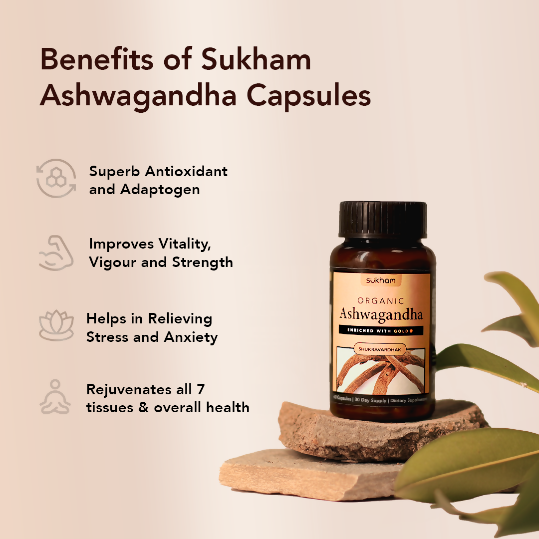 Sukham Organic Ashwagandha Capsule | Grocsy