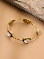 Antique Finish Kundan bangle - Ruby Raang | Grocsy