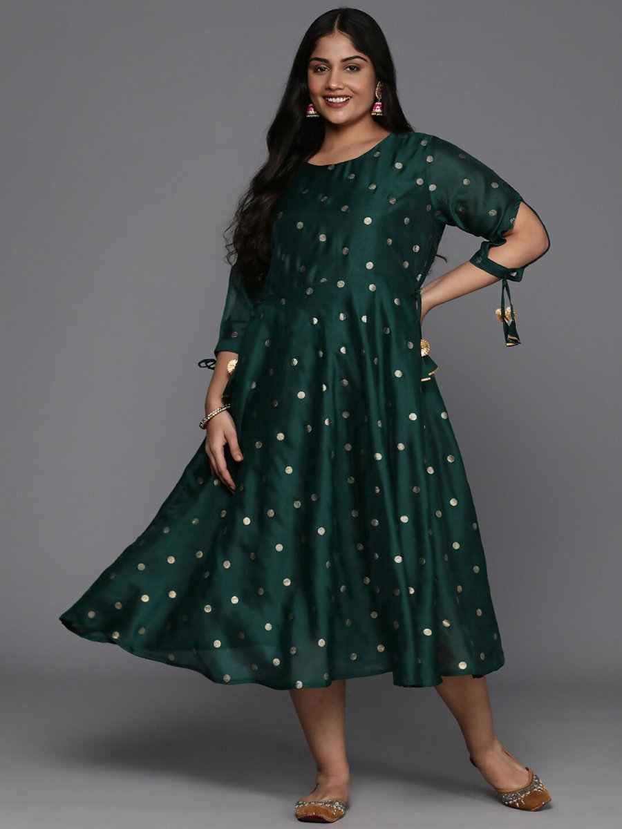 Ahalyaa Women's Traditional wear Ethnic Dress - Green | Grocsy