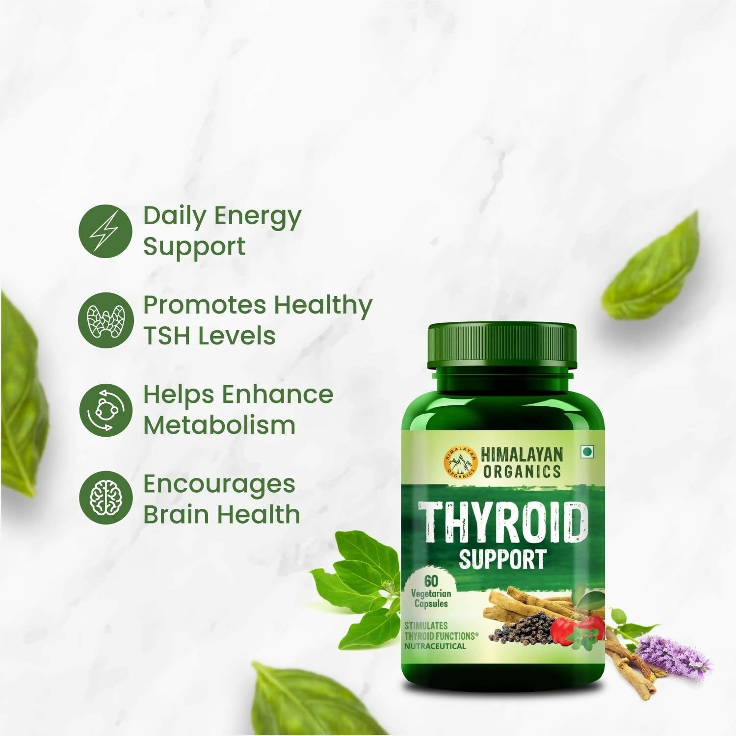 Himalayan Organics Thyroid Support Capsules | Grocsy