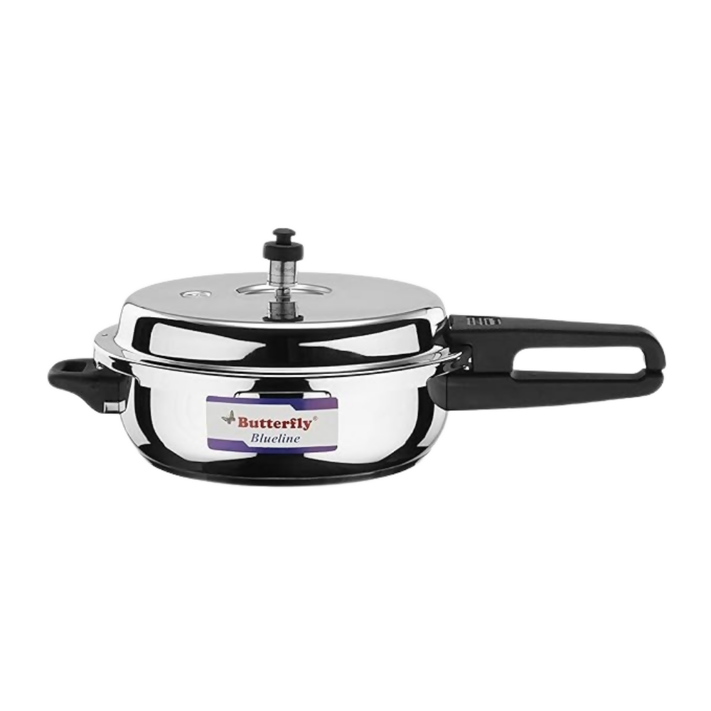 Butterfly Blue Line Wider Stainless Steel Pressure Cooker | Grocsy