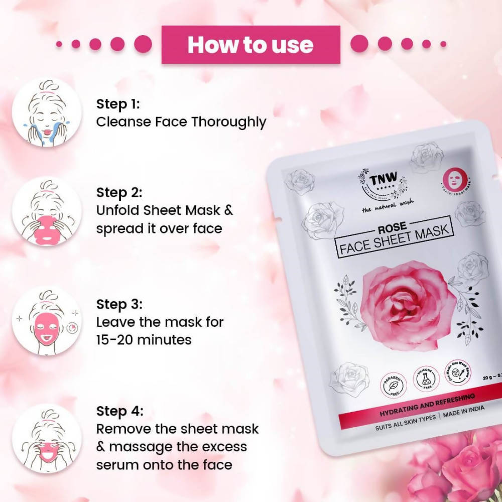 The Natural Wash Rose Face Sheet Mask | Grocsy