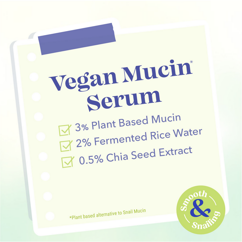 Blue Heaven Vegan Mucin Face Serum Infused with 3% Plant Based Mucin | Grocsy