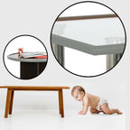Safe-O-Kid Unique High Density L-Shaped 2 Mtr Long Mini 1 Edge Guard With 4 Corner Cushions - Grey | Grocsy