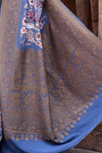 Joban Fashion Dusty Blue Crepe Chiffon Pure Handloom Banarasi Silk Saree | Grocsy