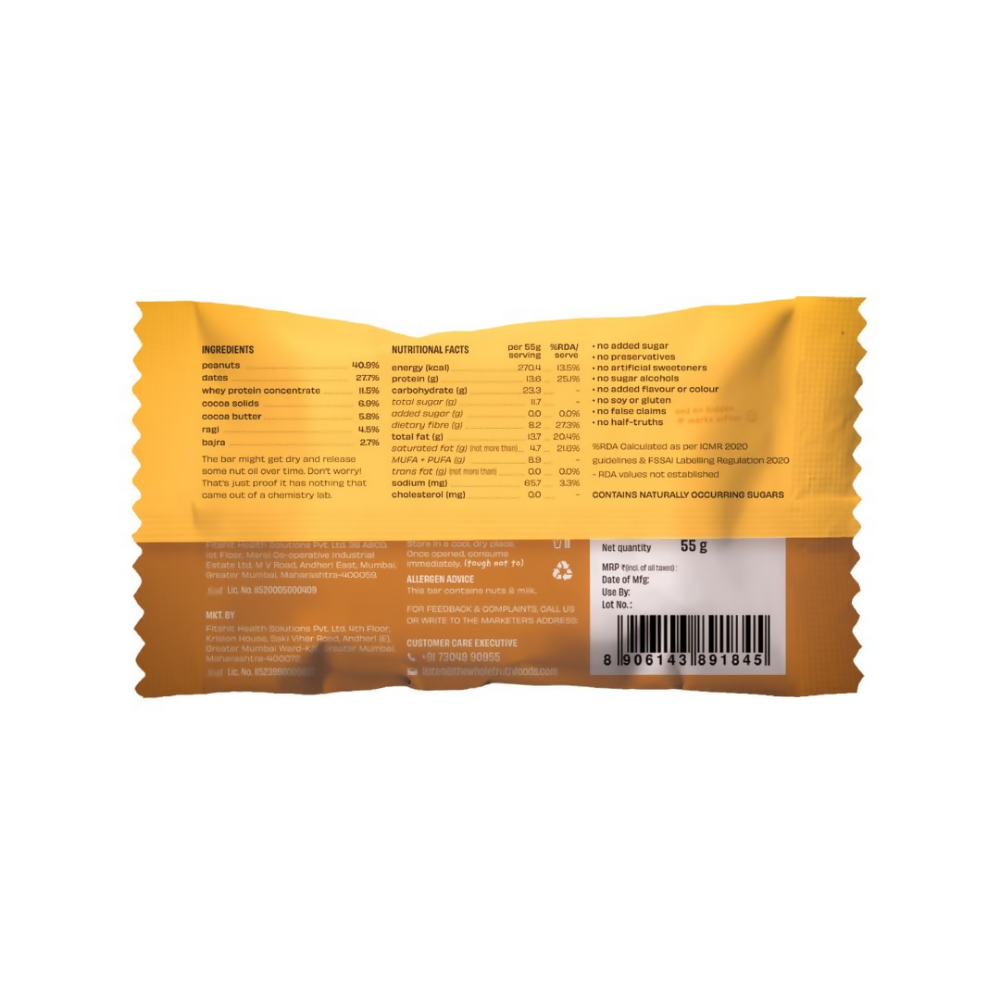 The Whole Truth Protein Bar - Peanut Millet Cocoa | Grocsy