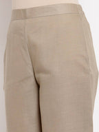 Myshka Women's Trendy Grey Cotton Solid Casual Trouser | Grocsy