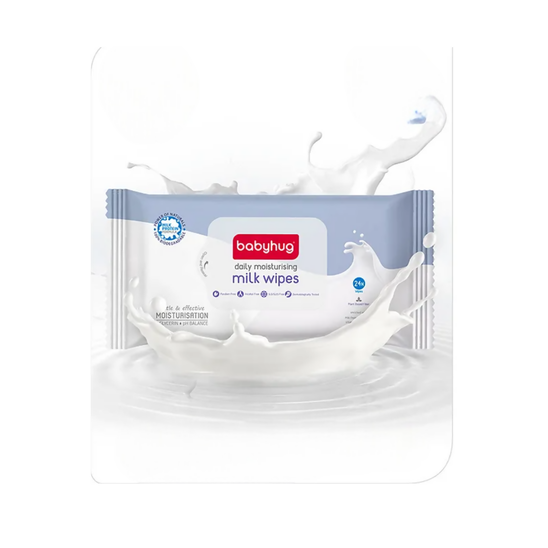 Babyhug Water Daily Moisturising Milk Baby Wet Wipes | Grocsy