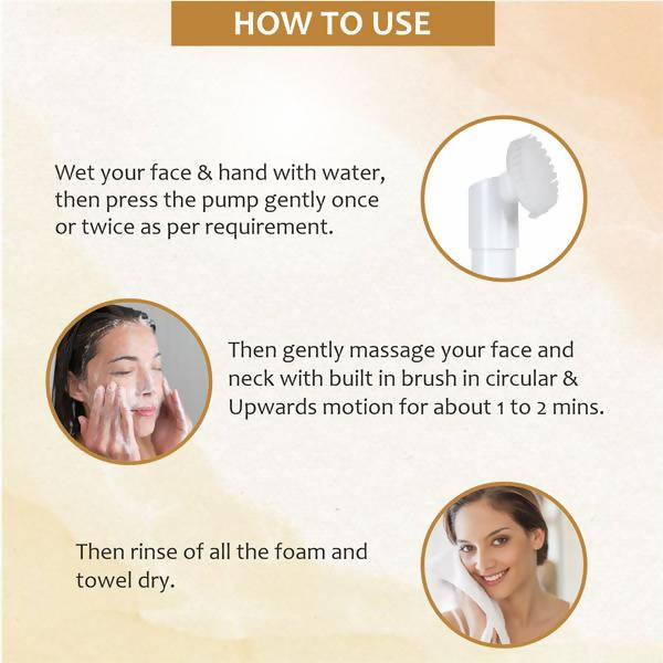 Glamveda Rice Water Brightening Foaming Face Wash With Soft Silicone Brush | Grocsy