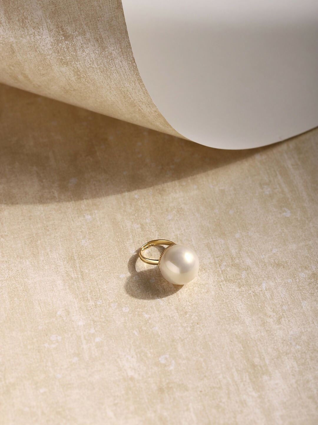 Cream Pearl Adjustable Ring- Ruby Raang | Grocsy