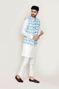 Joban Fashion White Colored Cotton Based Printed Work Men's Jacket | Grocsy