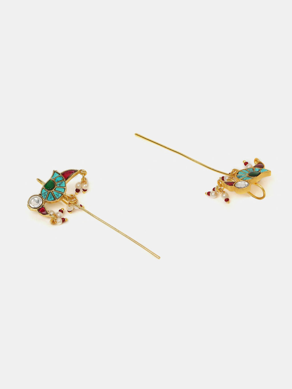 Ruby Raang Maroon Drops Ear Cuff | Grocsy