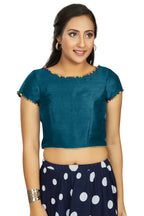Aastha Fashion Women's Teal Art Silk Designer Party Wear Readymade Blouse | Grocsy
