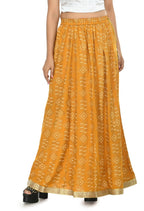 Mominos Fashion Moeza Cotton Mustard Color Printed Lehenga (Lancha) | Grocsy