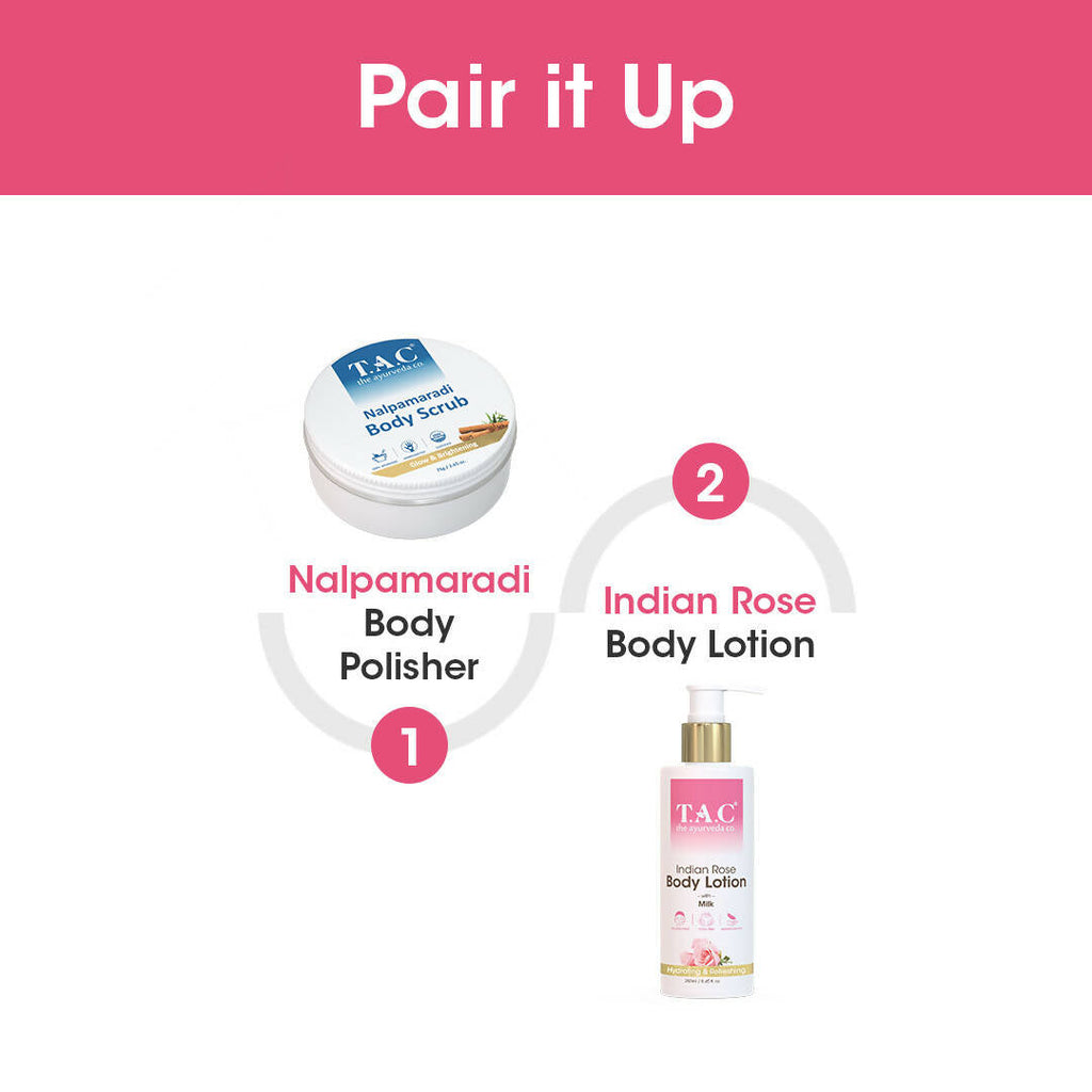 TAC - The Ayurveda Co. Indian Rose Body Lotion for Dry Skin with Milk Extract for Deep Nourishment & Moisturization | Grocsy