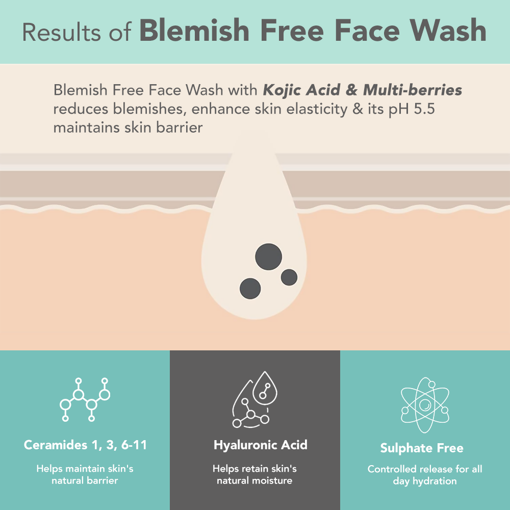 Lotus DermaBotanics Kojic acid + Multi berry Blemish - Free Facewash | Grocsy