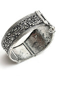 Mominos Fashion Kamal Johar Oxidised Silver-Plated Screw Type Handcraft Bracelet