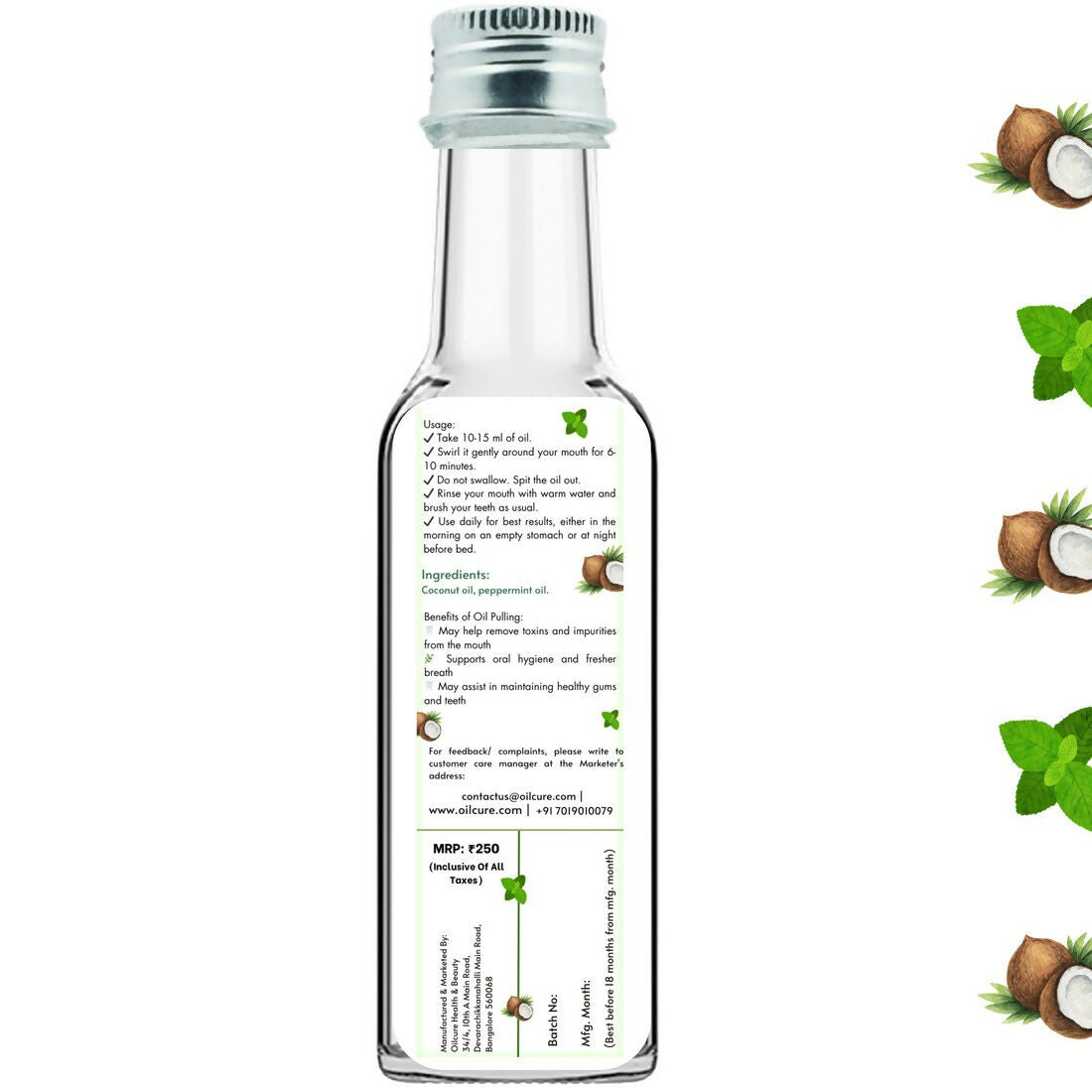 Oilcure Coconut Peppermint Oil Pulling | Grocsy