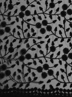 Black Woven Design Net Saree with Blouse Piece - Kalamkari | Grocsy