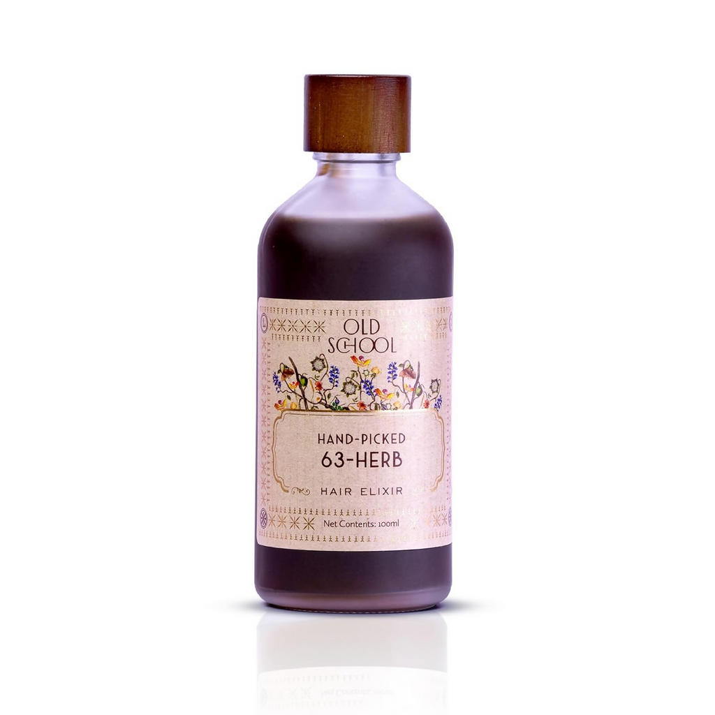 Old School Rituals 63-Herb Hair Elixir All-Natural Hair Oil For Growth Of Strong & Healthy Hair | Grocsy