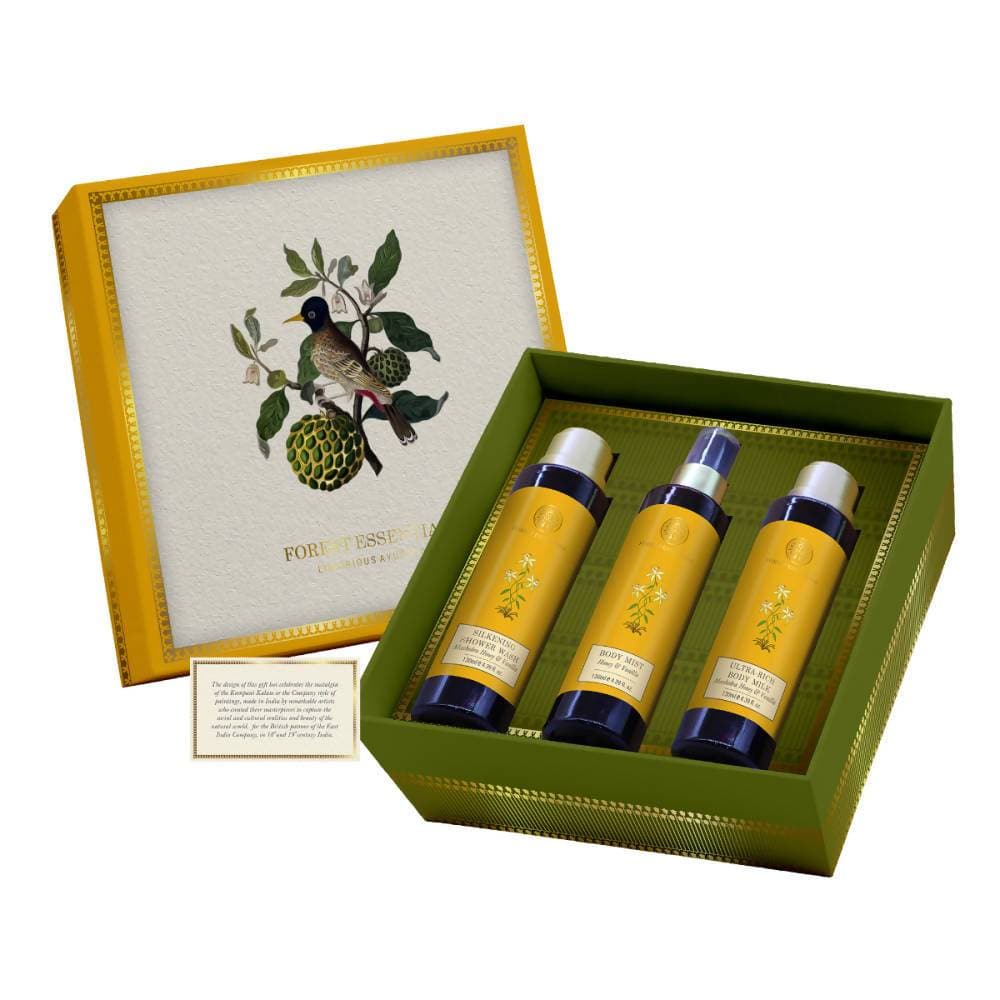 Forest Essentials Indian Nightingale Body Care (Honey Vanilla) Box | Grocsy