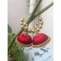Dark Pink with Gold Color Beads Earrings | Grocsy